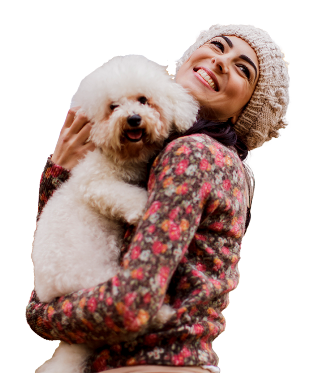 Woman Holding ESA Dog
